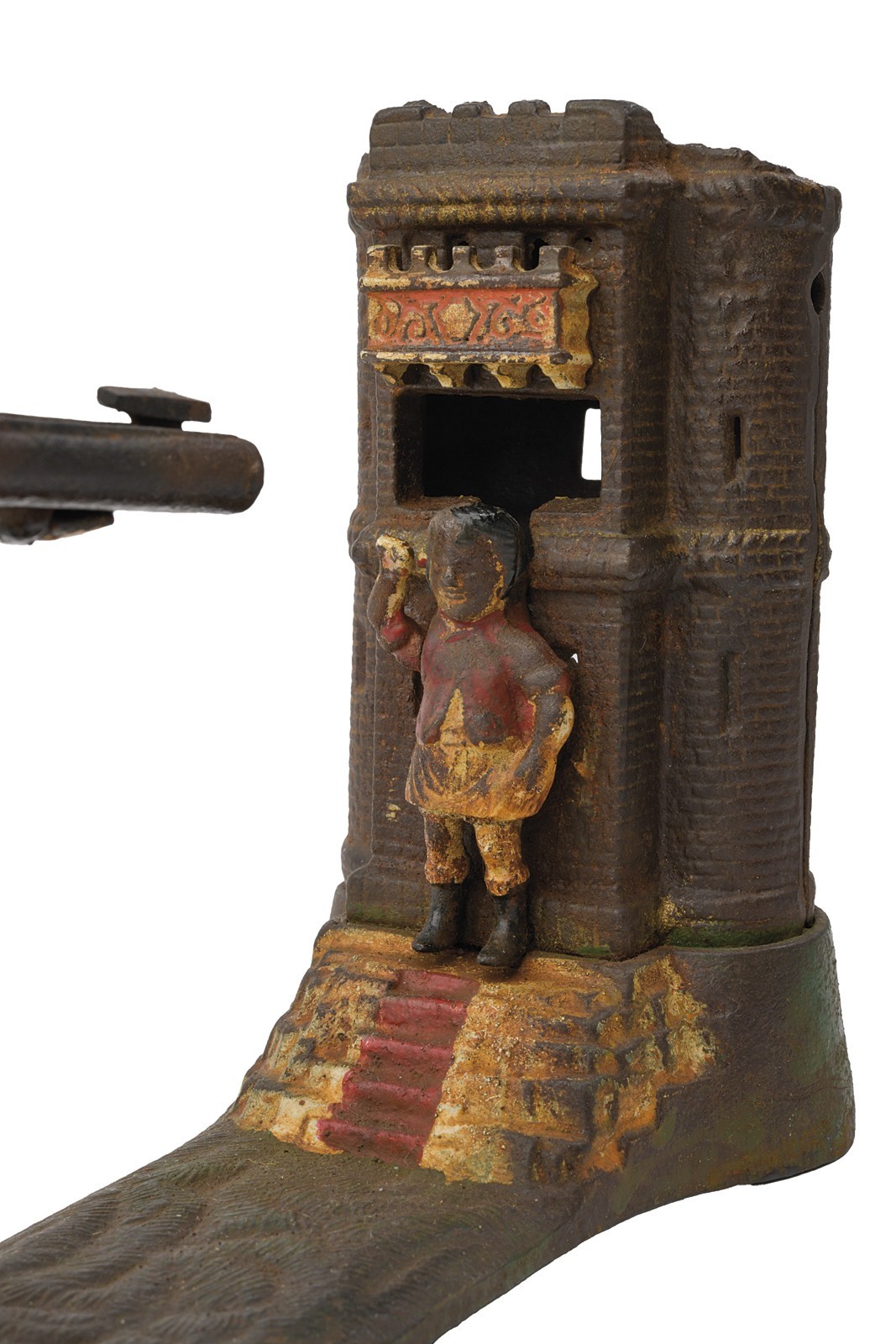 Salvadanaio meccanico in ferro 'Guglielmo Tell', Inghilterra, ultimo quarto del XIX secolo