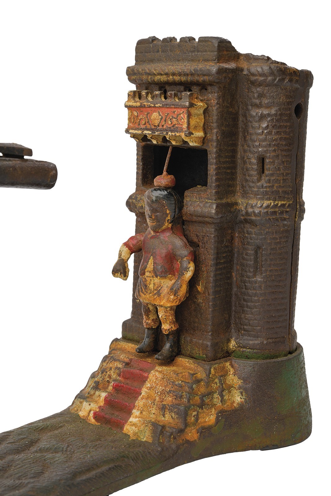 Salvadanaio meccanico in ferro 'Guglielmo Tell', Inghilterra, ultimo quarto del XIX secolo