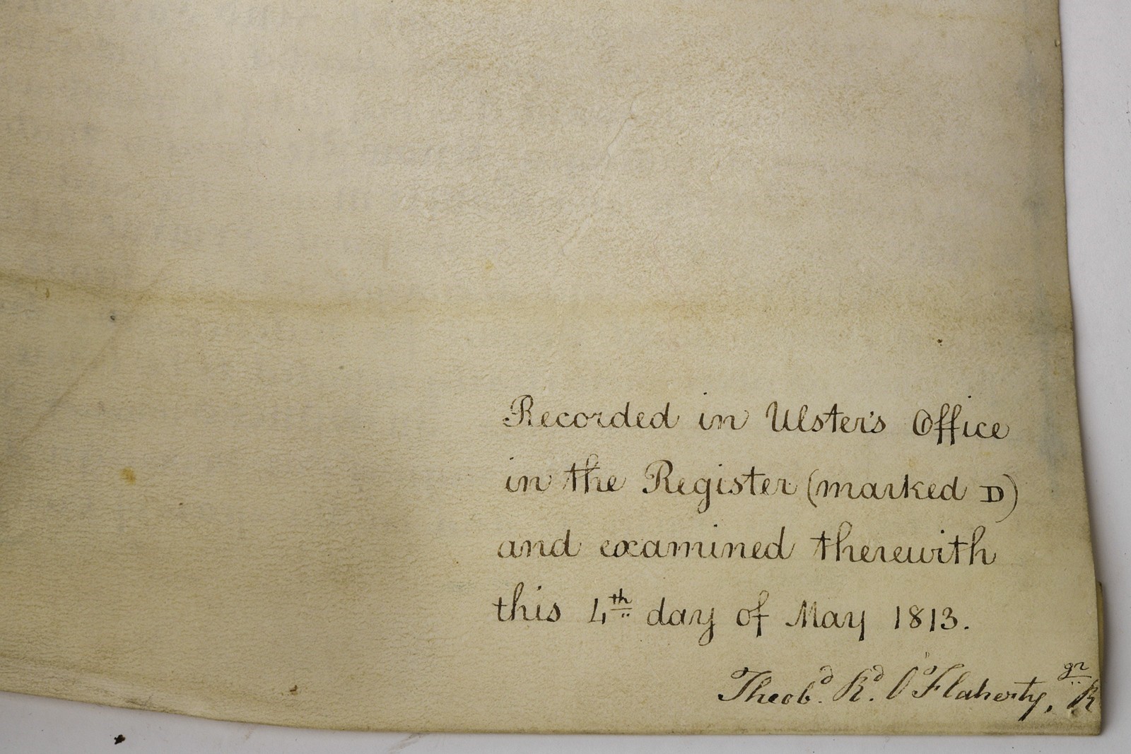 Patente di concessione dello stemma familiare Hutchinson-Synge, Gran Bretagna, 1813