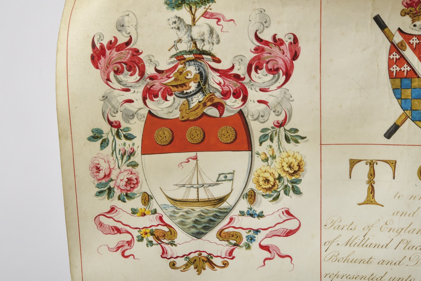 Patente di concessione dello stemma familiare, Gran Bretagna, 1785