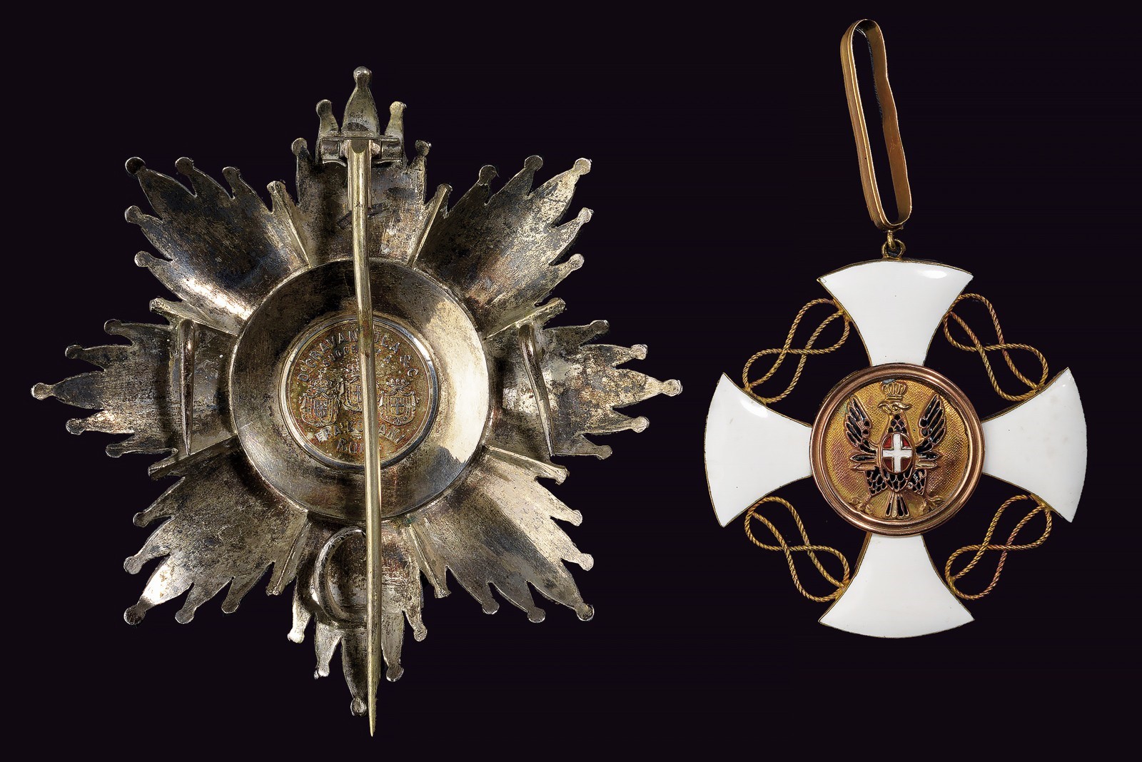 Ordine della Corona d'Italia, Gran Croce in metallo dorato e smalti, circa 1890