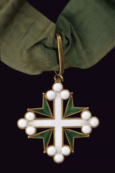 Ordine dei Santi Maurizio e Lazzaro, Croce di commendatore in oro e smalti, circa 1855