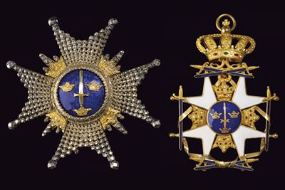 Ordine della Spada, Set di Gran Croce, pendente in oro e smalti, XIX Secolo