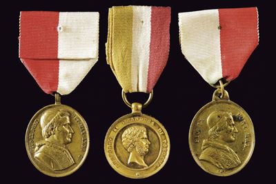 Leopoldo II di Toscana, lotto di tre medaglie commemorative (1847-1848)