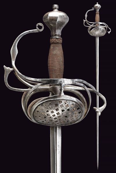 Spada alla Pappenheim, lama dritta con ricasso scanalato, Germania, XVII secolo