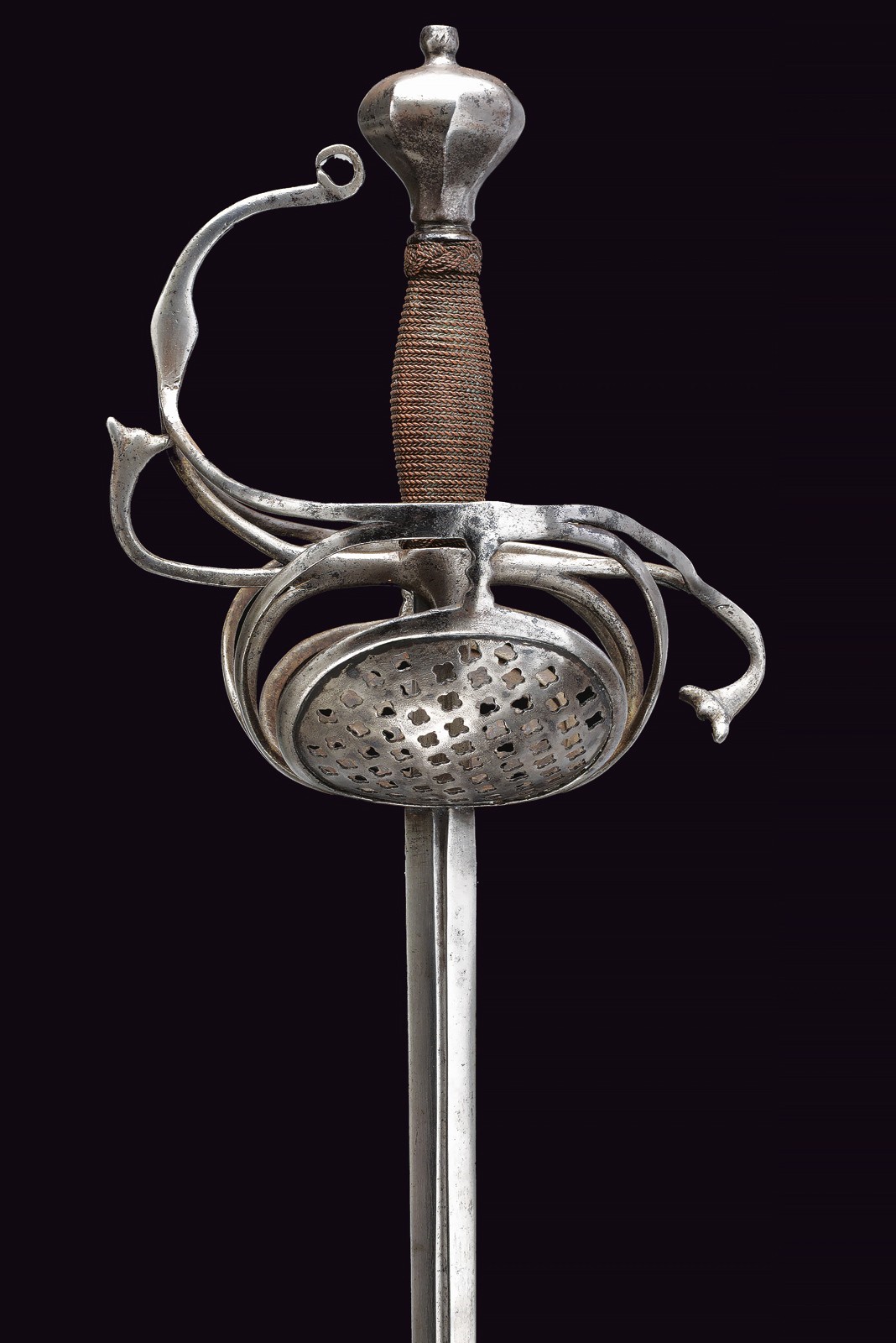 Spada alla Pappenheim, lama dritta con ricasso scanalato, Germania, XVII secolo