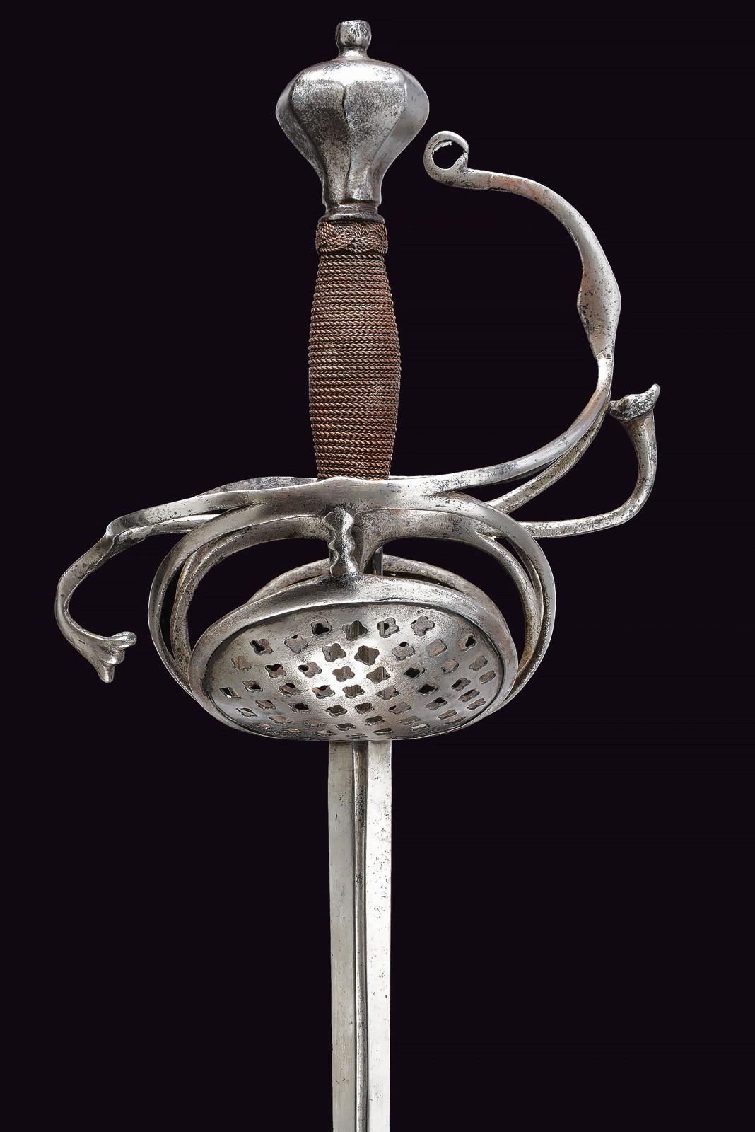 Spada alla Pappenheim, lama dritta con ricasso scanalato, Germania, XVII secolo