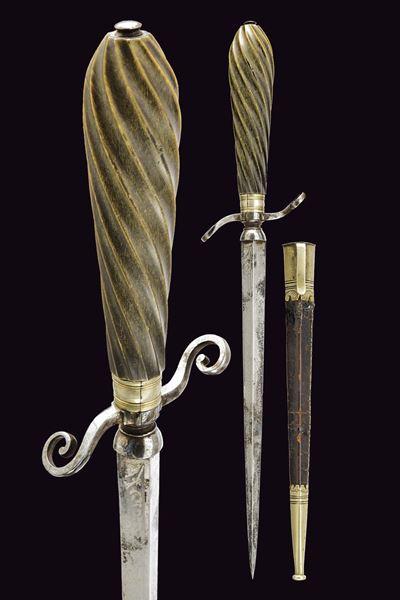 Pugnale "Sfondagiaco", manifattura italiana, fine XVIII - inizio XIX secolo, lunghezza 31.5 cm