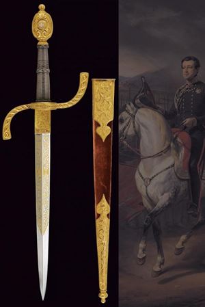 A beautiful left-hand dagger from the property of King Carlo Alberto, made by Devisme
