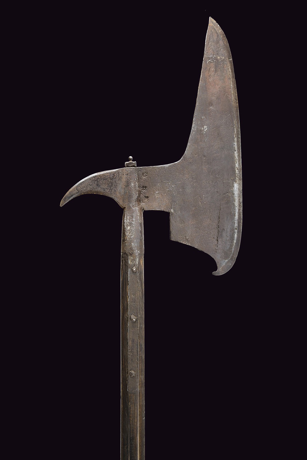 Scure d'arme inastata, ferro lavorato, Italia, XVII secolo