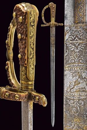 A beautiful and rare hunting hanger