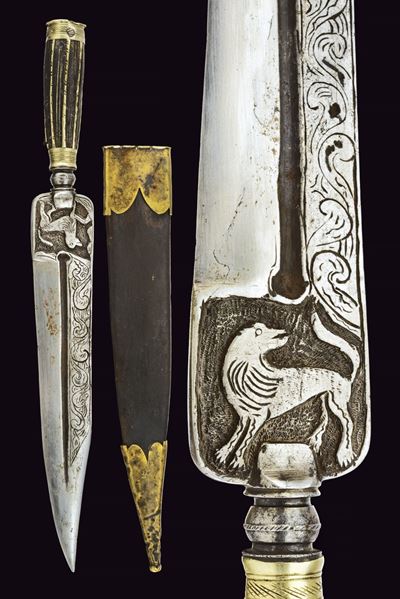 Coltello calabrese, 1800 circa, lama decorata in argento