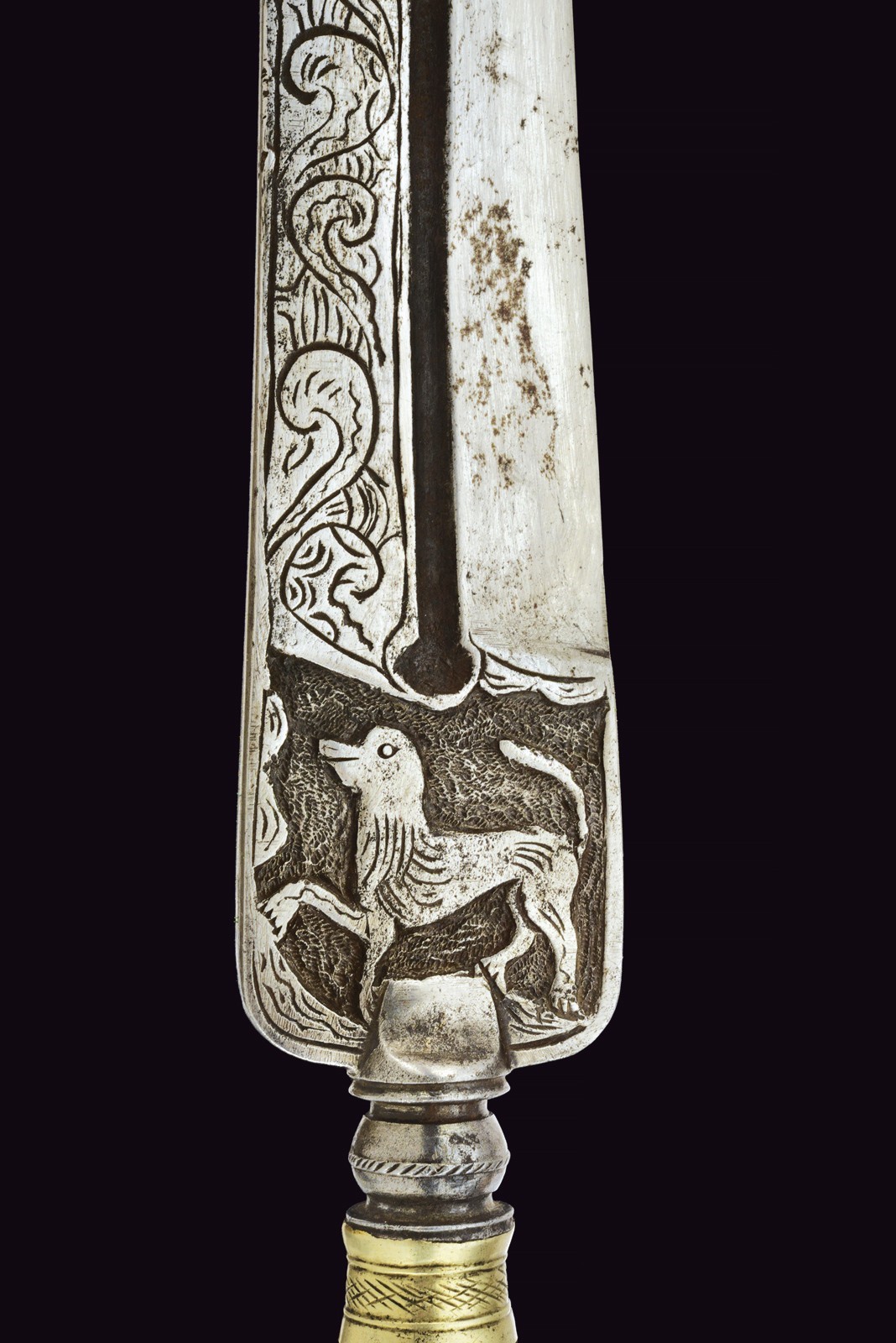 Coltello calabrese, 1800 circa, lama decorata in argento