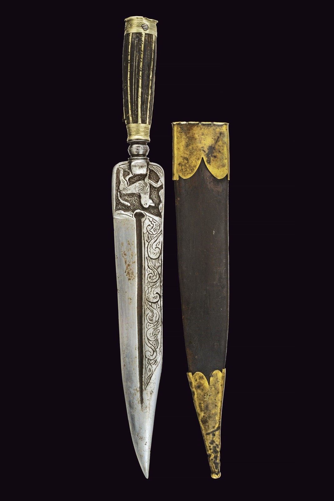 Coltello calabrese, 1800 circa, lama decorata in argento