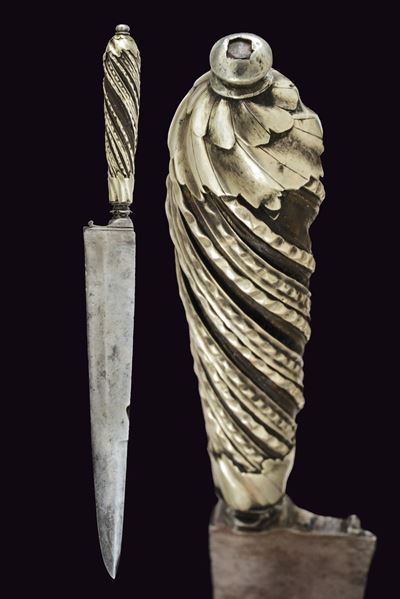 Coltello da caccia italiano, circa 1780, montato in argento