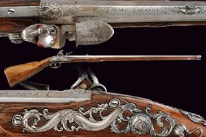 An elegant and beautiful flintlock gun signed V. Alzano