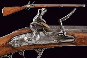 Magnifico fucile a pietra focaia di Brion con rarissima anima ellittica