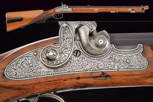 A fine percussion rifle by Karl Pirko