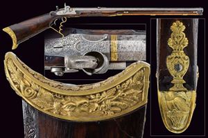 A beautiful and rare  percussion target rifle by Karl Pirko