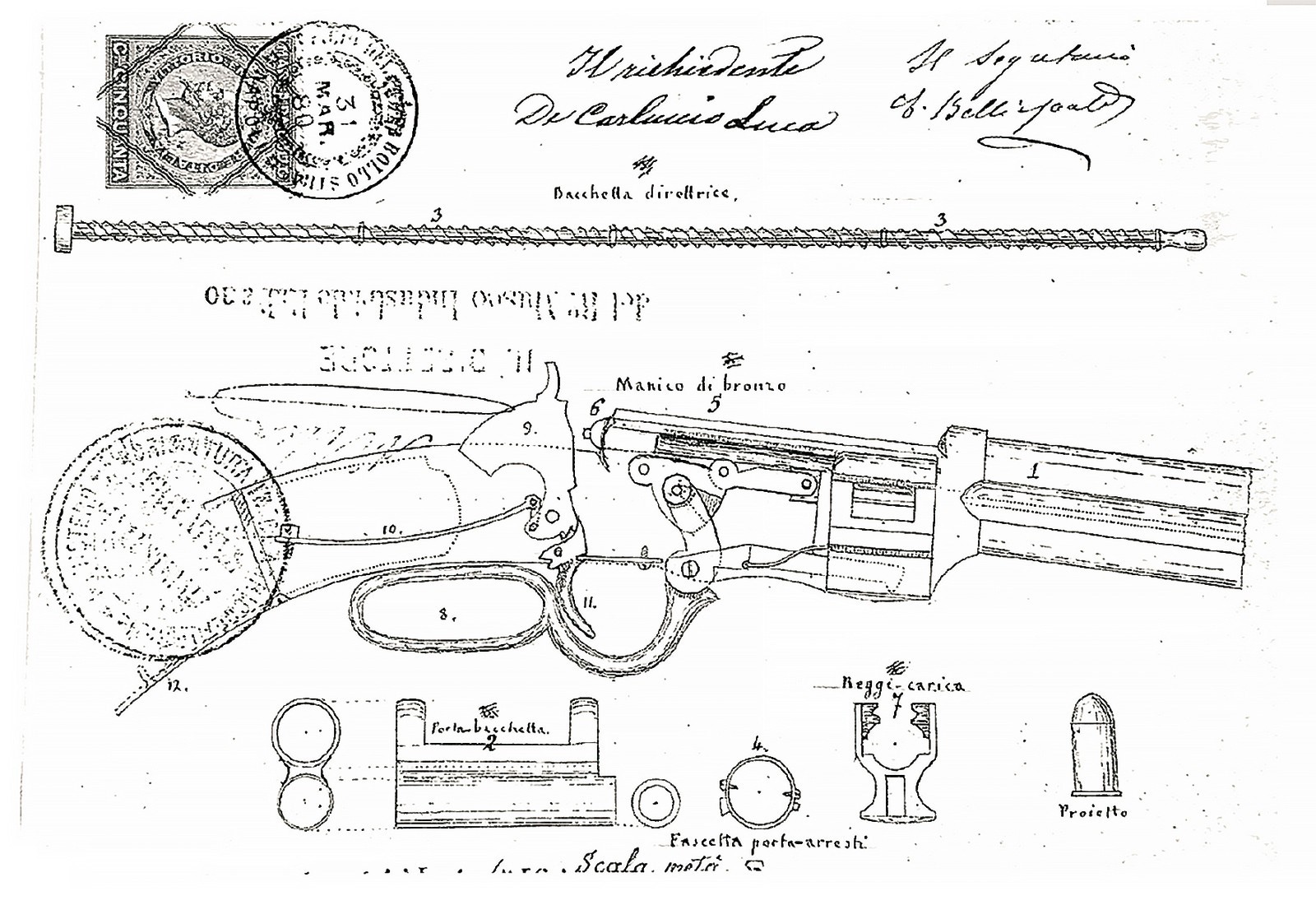Carabina di De Carluccio o Venditti, 1880 circa, tecnica Lancusi