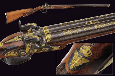 Baucheron Pirmet, Elegante doppietta a luminello, Parigi, Metà XIX Secolo, cal. 15 mm