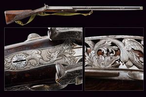 A remarkable percussion over-and-under barrelled shotgun