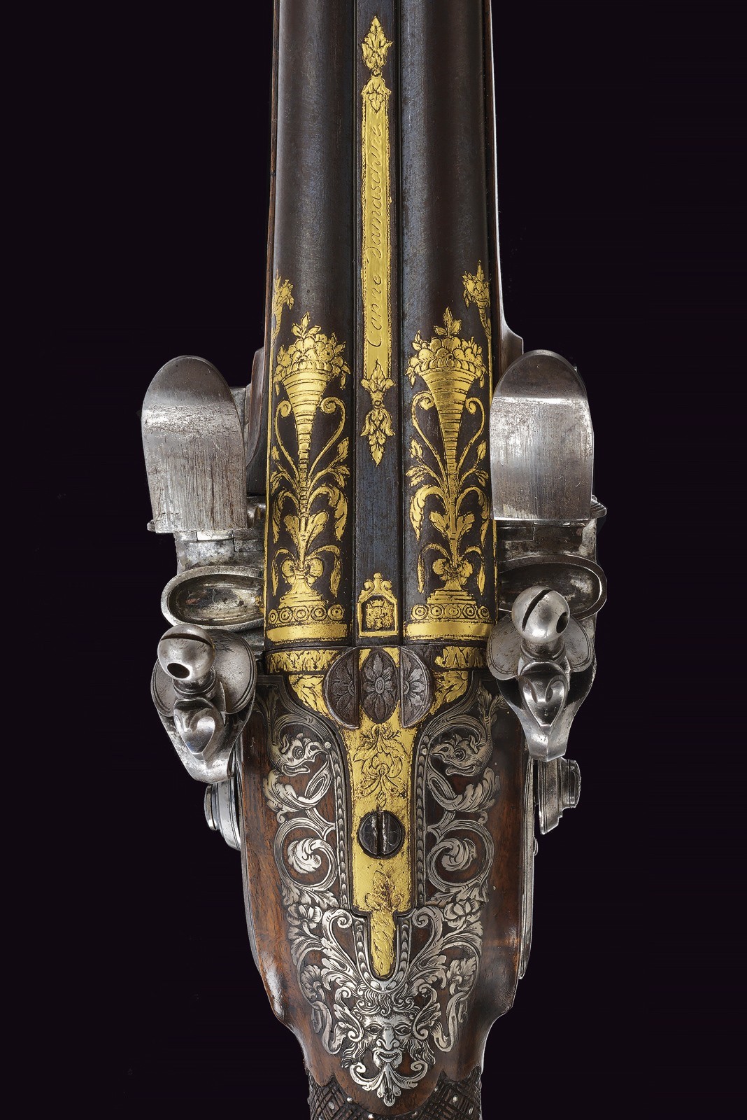 Ferdinando Minelli, Doppietta a pietra focaia, Brescia, circa 1820