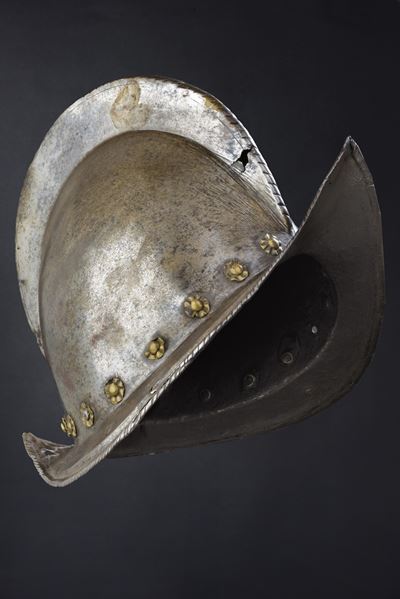 Morione tondo, ferro, Italia del Nord, 1590 circa