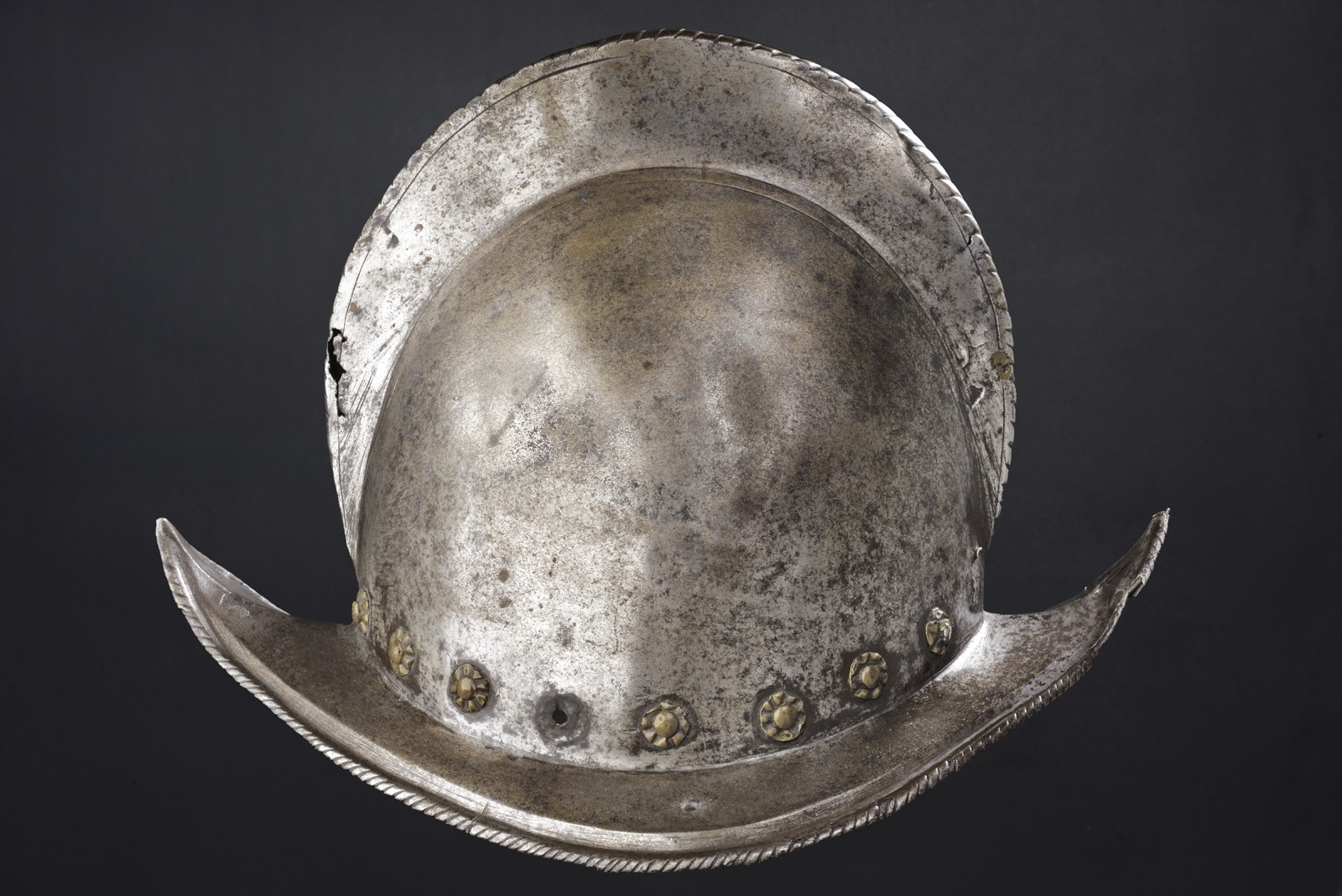 Morione tondo, ferro, Italia del Nord, 1590 circa