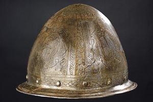 An elegant engraved cabasset