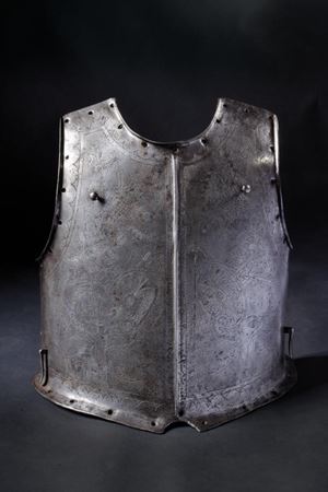An interesting and rare engraved siege-weight breastplate
