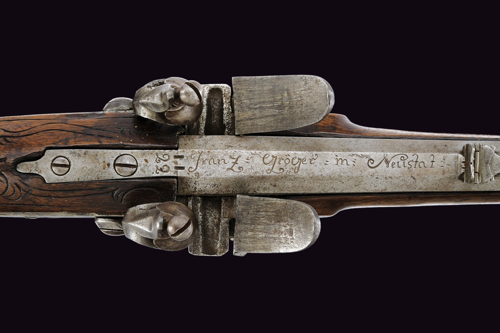 Franz Gröger, Doppelstutzen Mod. 1768 a pietra focaia, cal. 14,5 e 15 mm