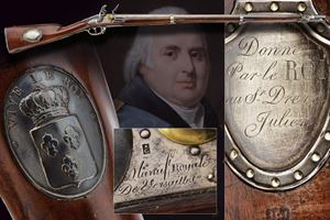 Important presentation gun, gifted by King Louis XVIII of France with the royal brevet.