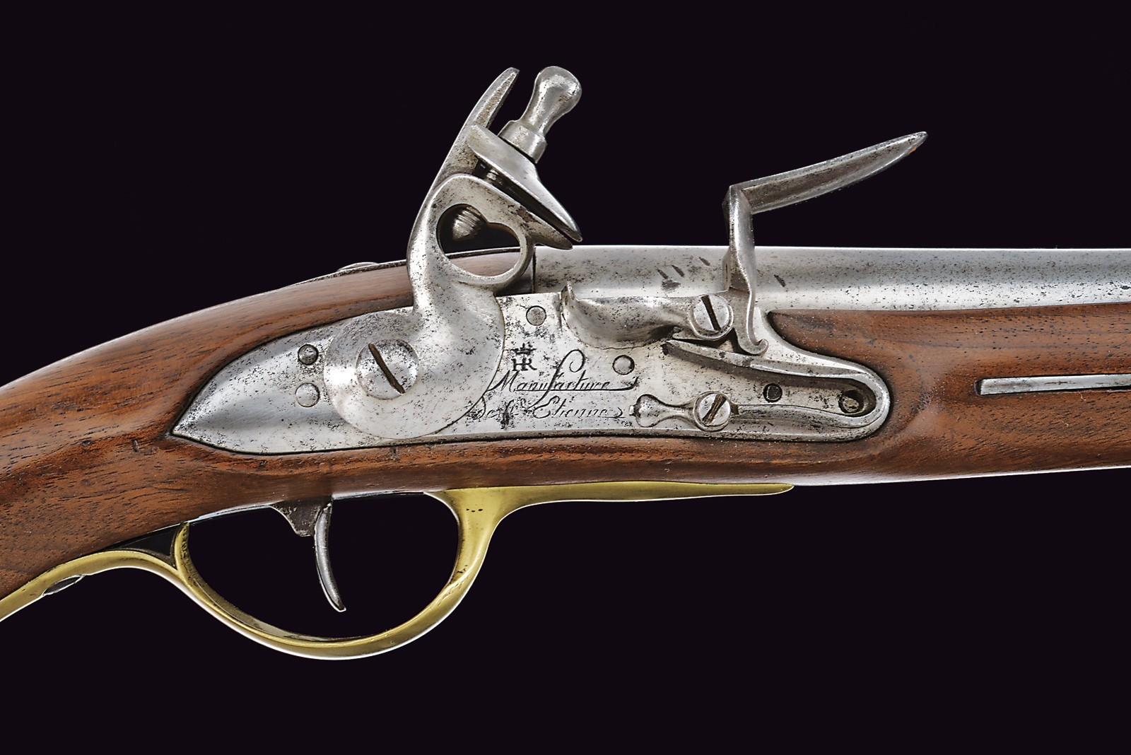 Pistola a pietra focaia Mod. 1763/66, St. Etienne, lunghezza 41 cm, cal. 17 mm