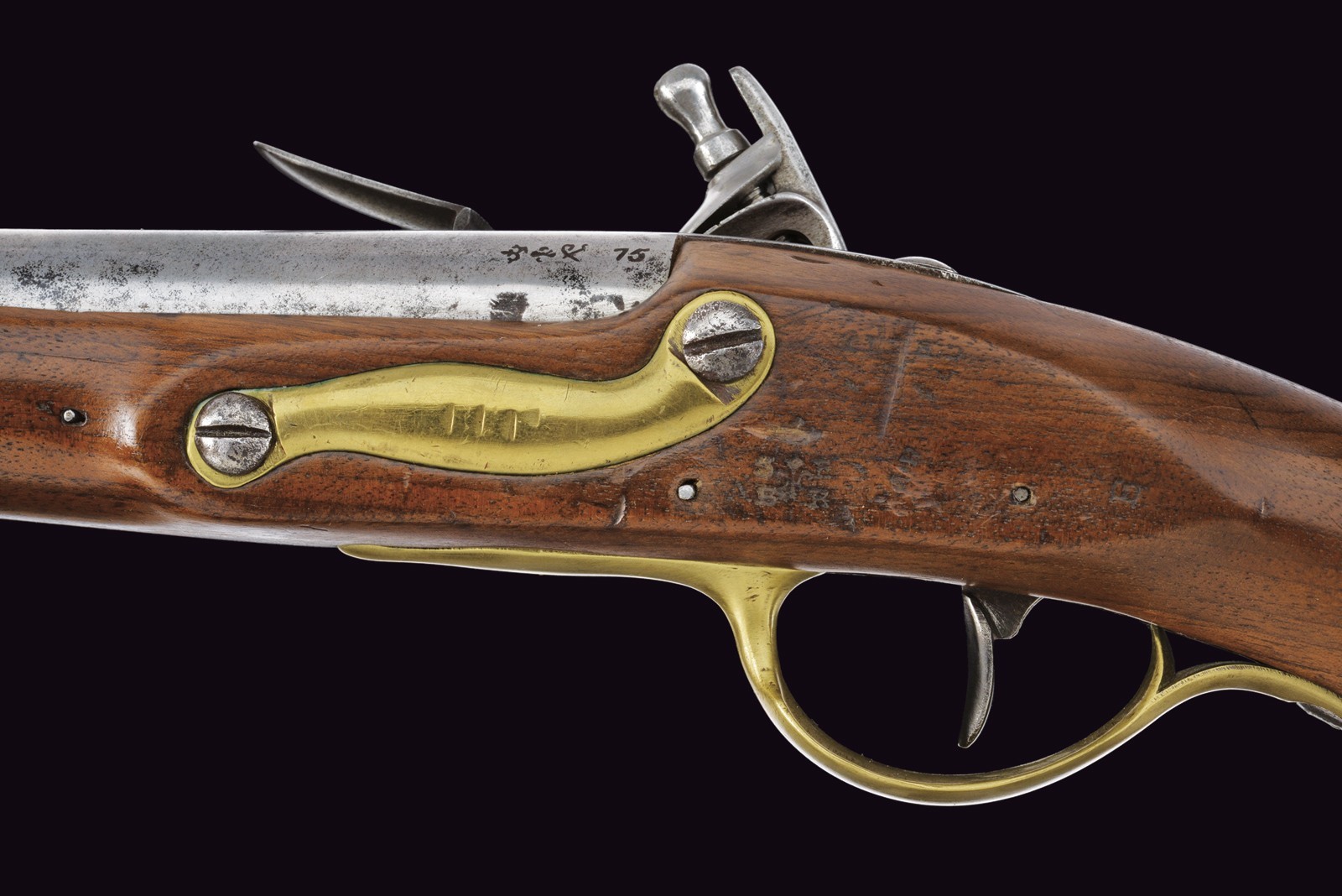 Pistola a pietra focaia Mod. 1763/66, St. Etienne, lunghezza 41 cm, cal. 17 mm