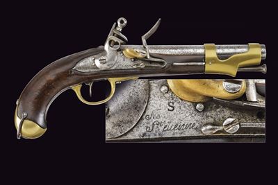 Pistola a pietra focaia, St. Etienne, AN IX, lunghezza 37 cm