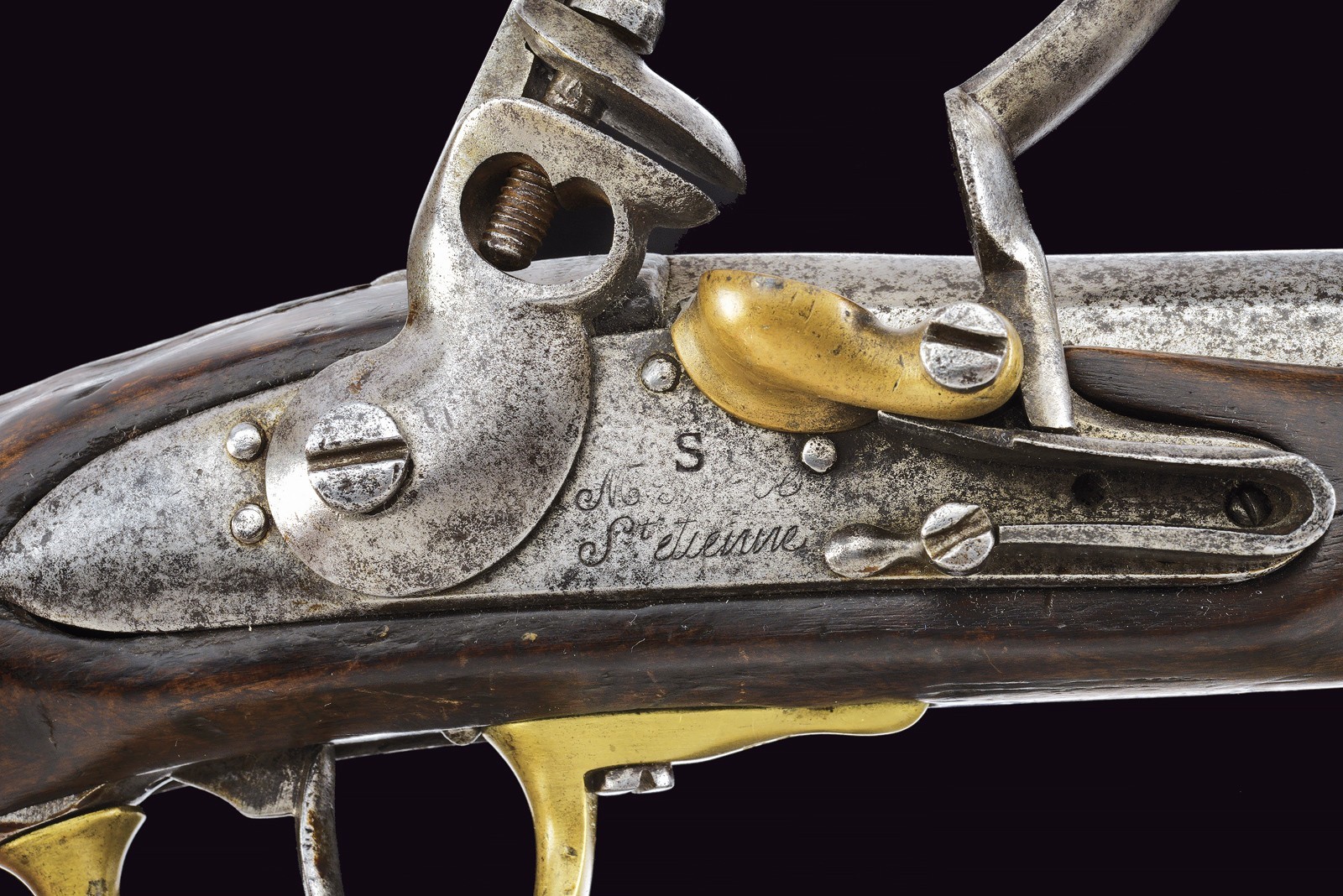 Pistola a pietra focaia, St. Etienne, AN IX, lunghezza 37 cm