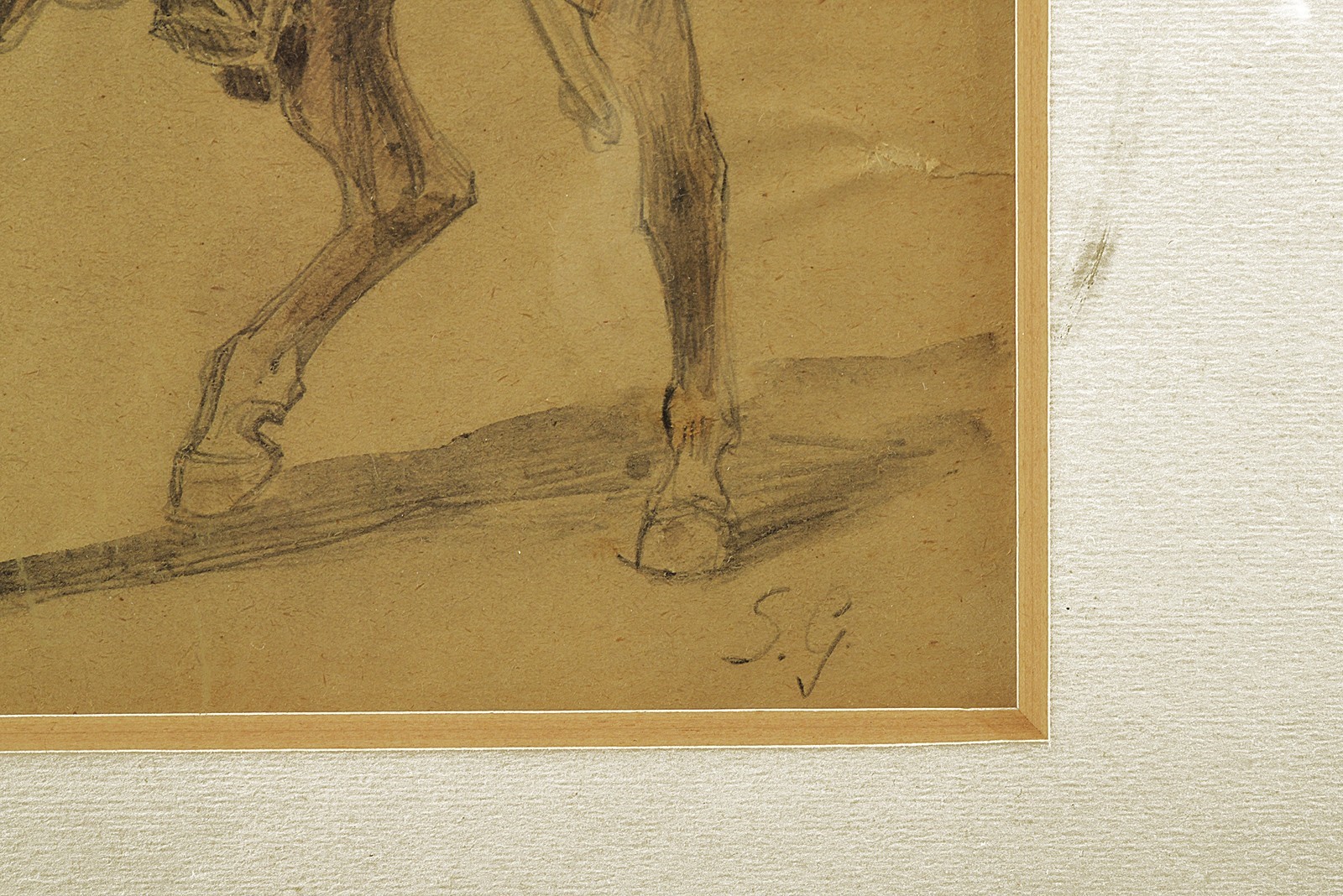 Stanislao Grimaldi del Poggetto, Disegno acquerellato di lanciere a cavallo (terzo quarto XIX sec...