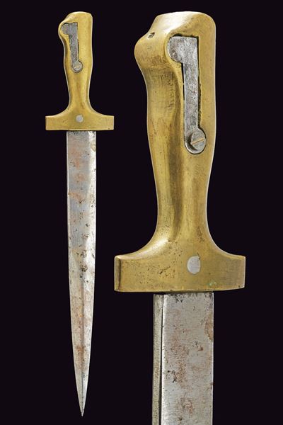 Rarissima baionetta da zappatore, Stato Pontificio, lunghezza 38.5 cm, Seconda metà del XIX Secol...