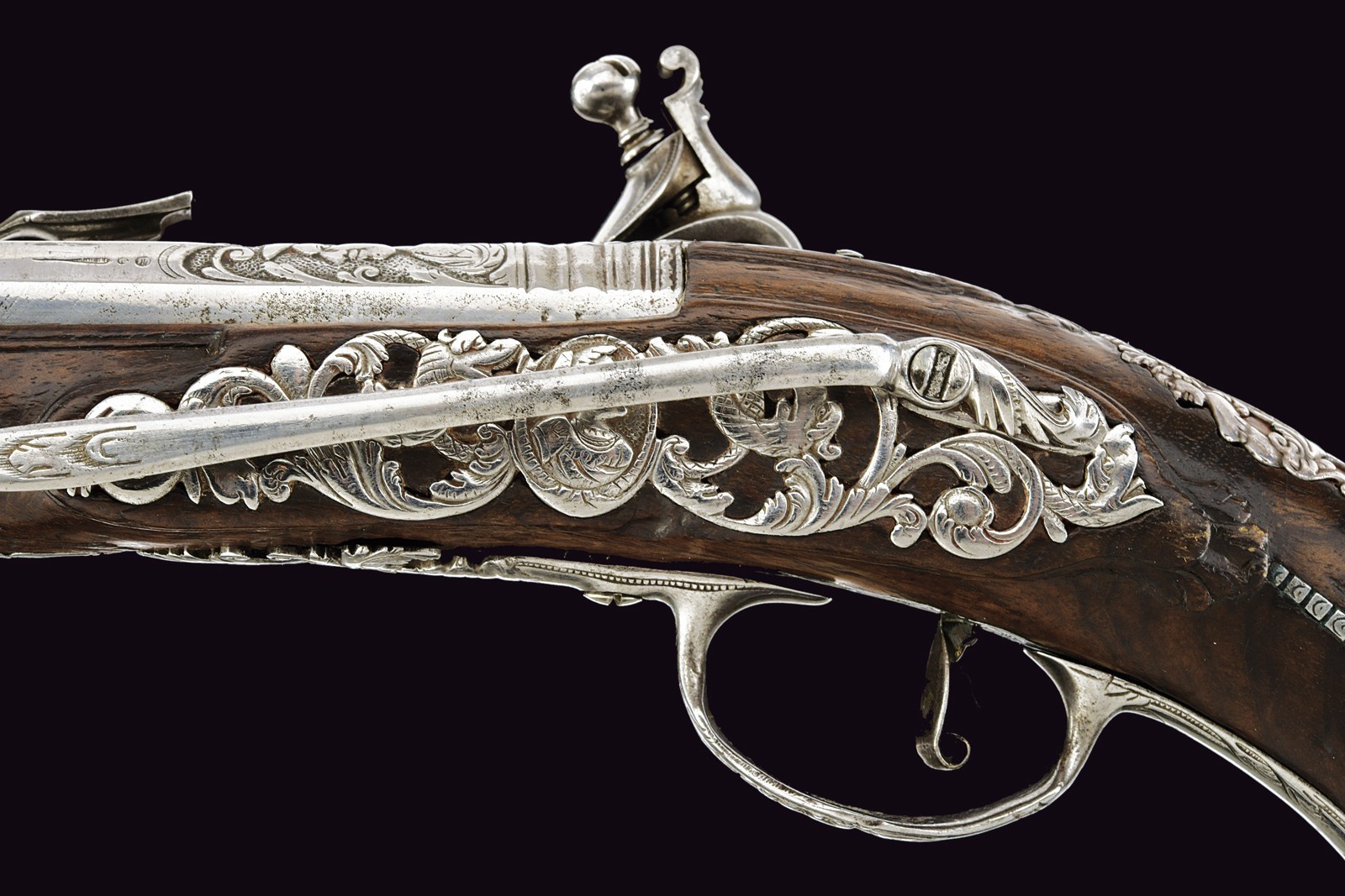 Pistola alla fiorentina, Italia settentrionale, Seconda metà XVIII secolo, lunghezza 31 cm.