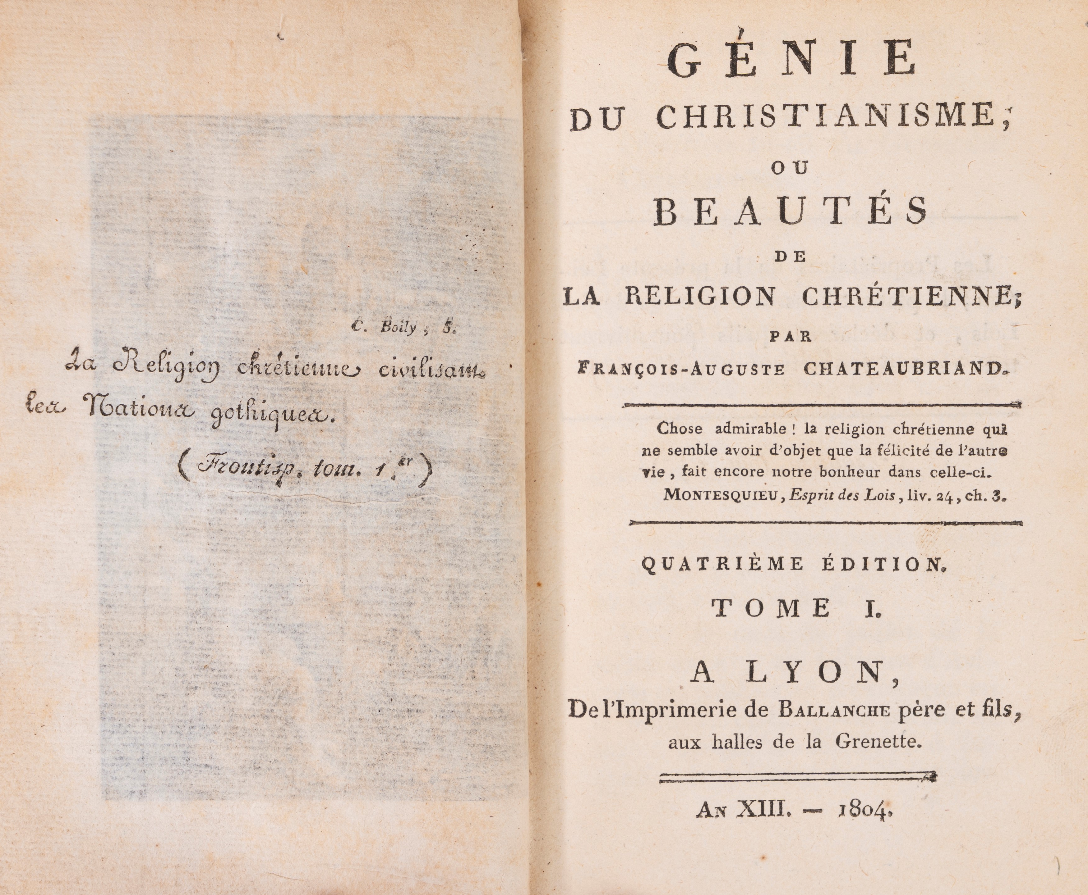 François-rené Chateaubriand - Génie du Christianisme - Volume I, II, III, IV, V