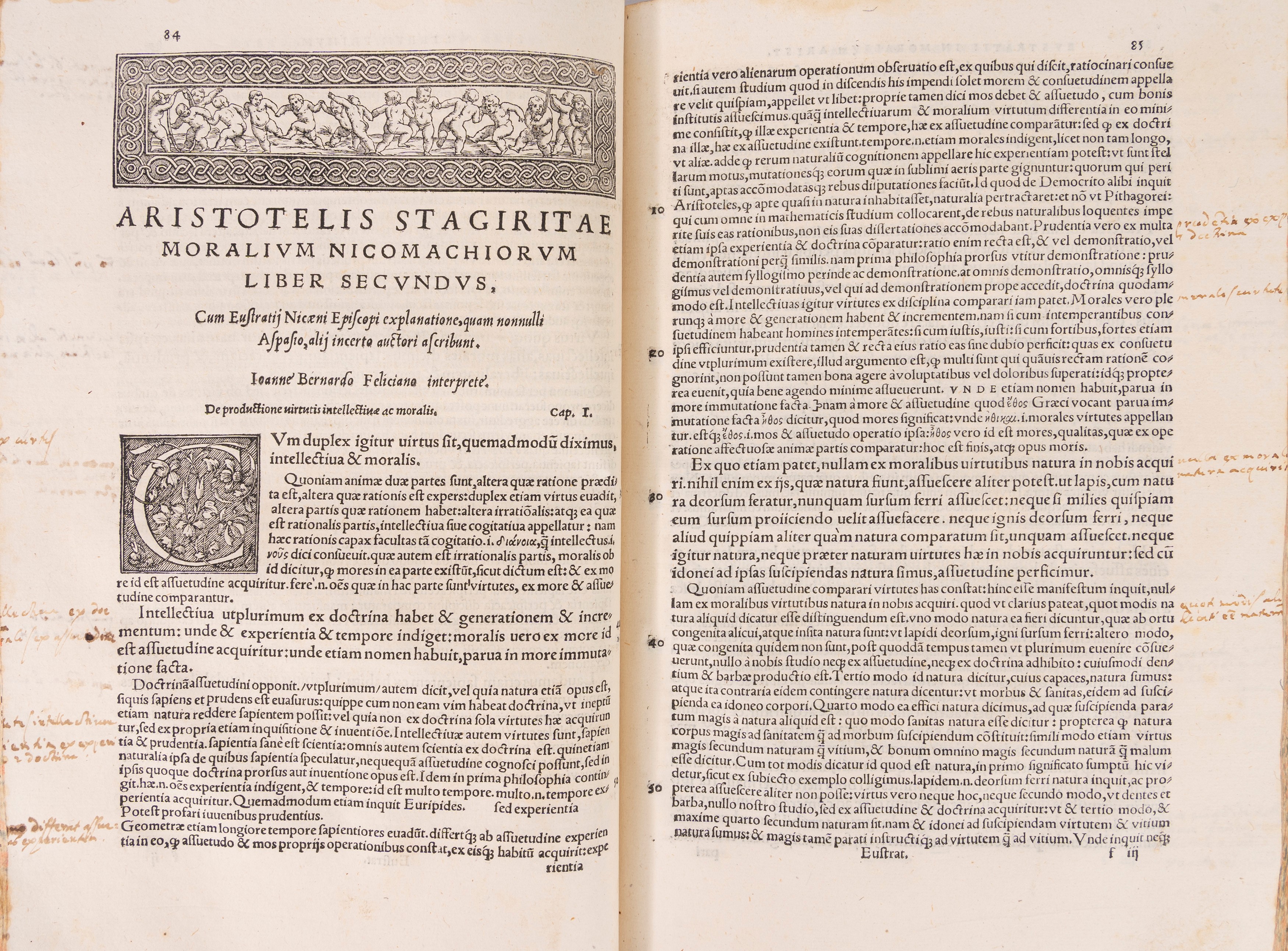 Aristotele - Moralia Nichomachia con spiegazioni di Eustratij Aspasij e altri Greci, 1541