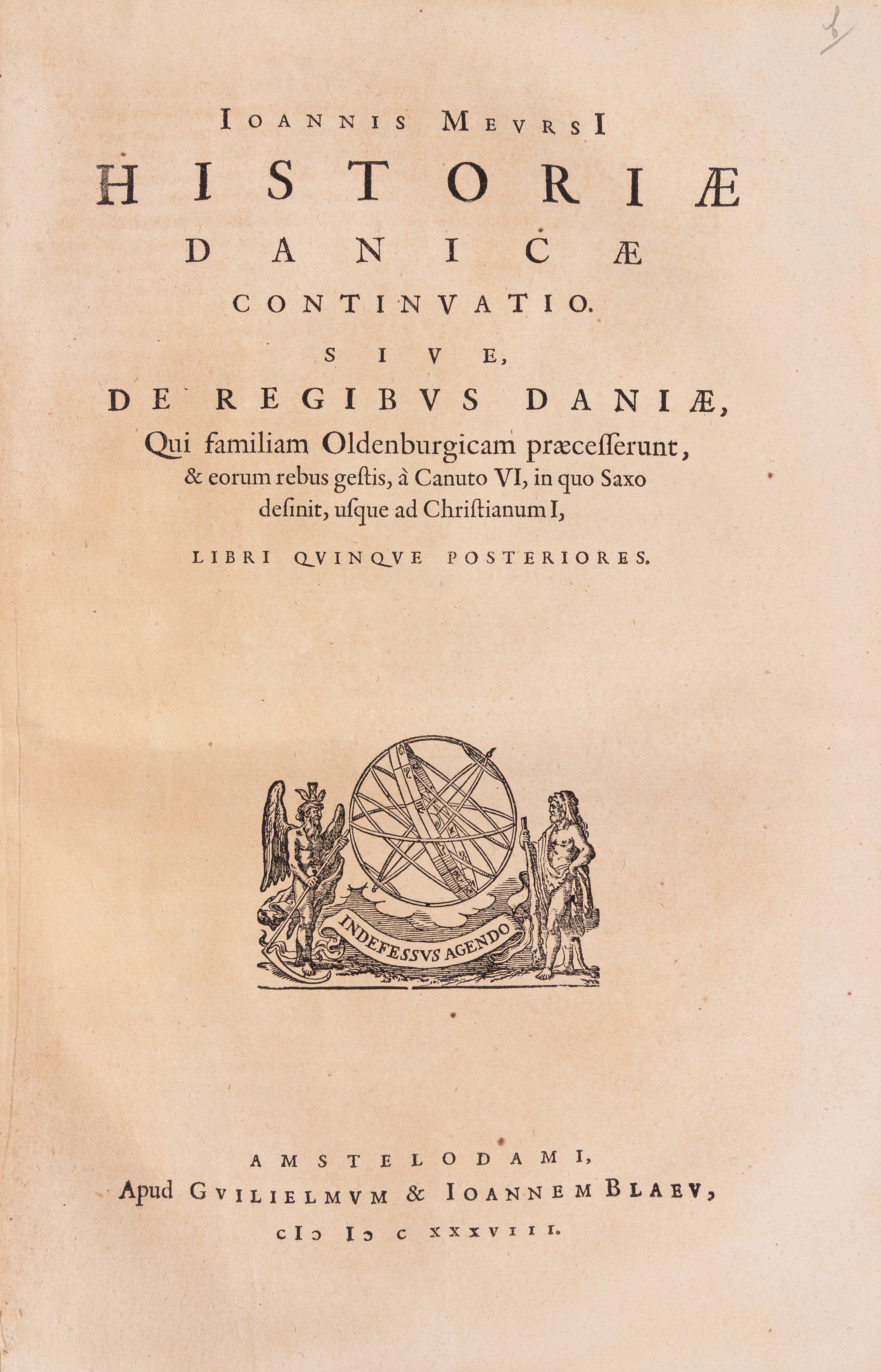Johannes Meurs - Historica; Danica pariter, & Belgica; un Tomo comprehensa, 1638