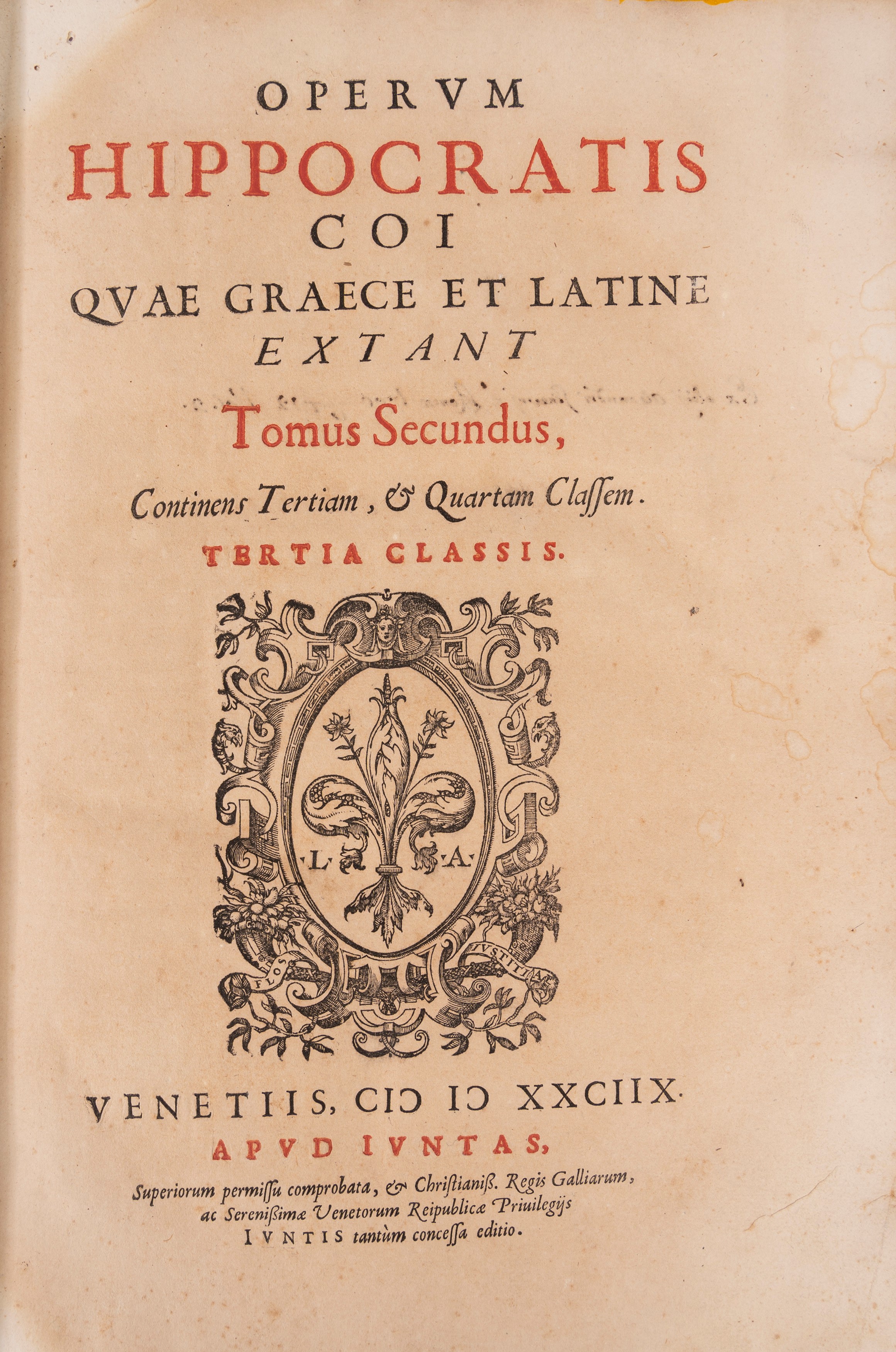 Ippocrate - Hippocratis coi opera quae extant graece et latine, Terza edizione greca, 1588
