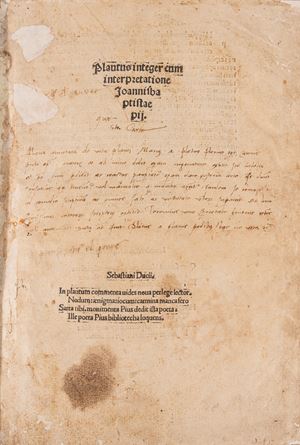 Plautus integer cum interpretatione Joannis Baptistae Pij