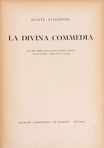 La Divina Commedia - Edizione del 1943 con illustrazioni di G. B. Galizzi