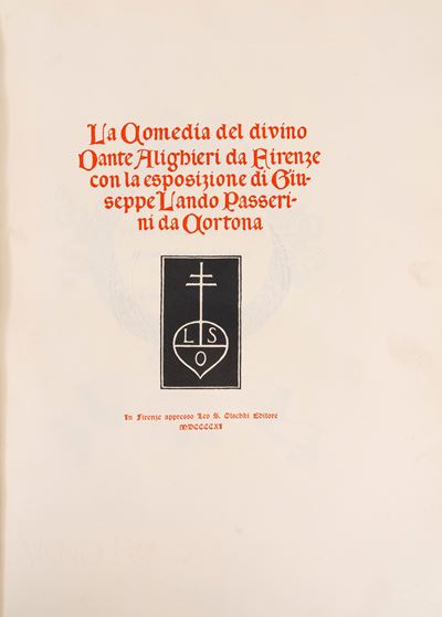 La Comedia del divino Dante Alighieri con esposizione di Giuseppe Lando Passerini, 1911