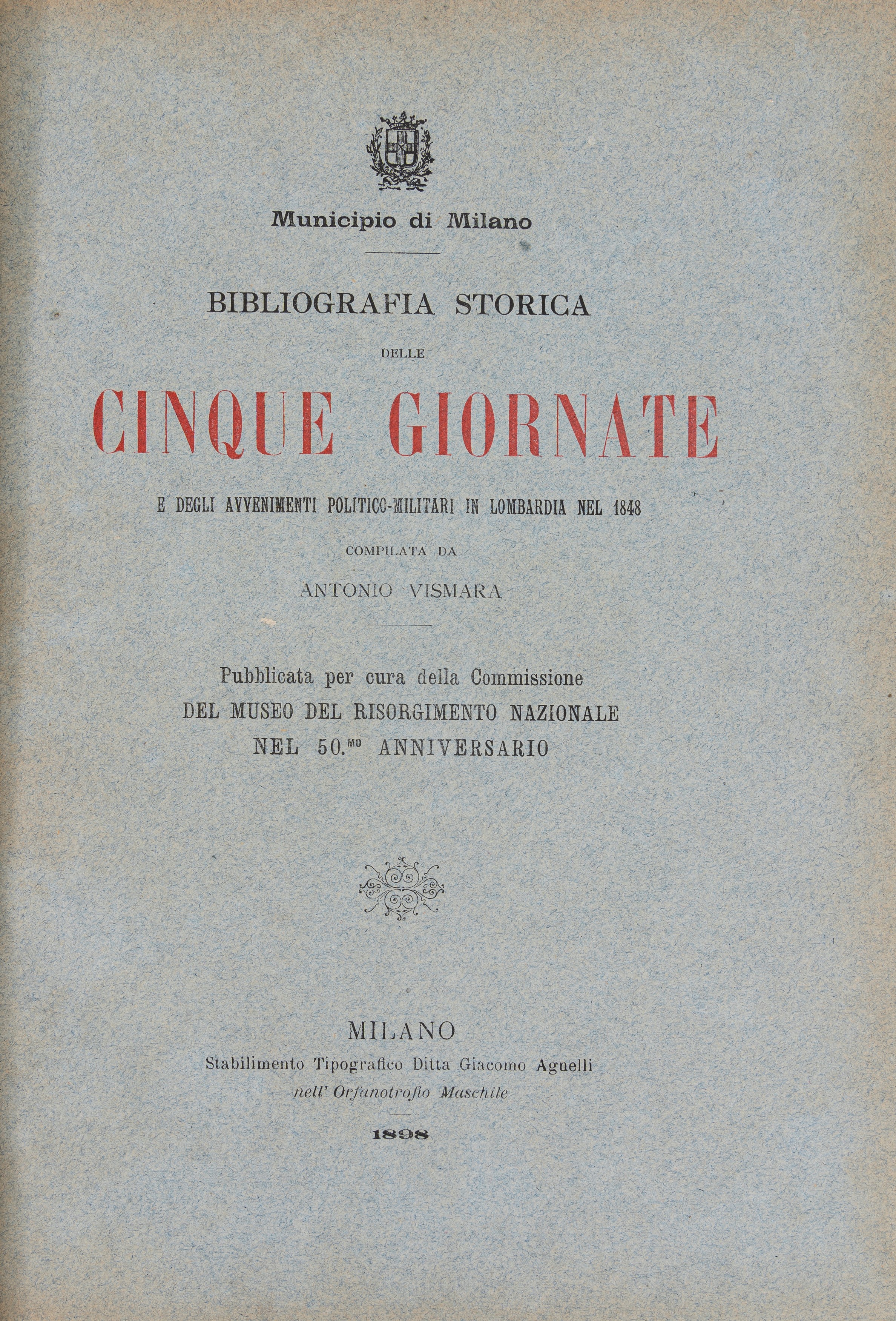 Datiana Historia Ecclesiae Mediolanensis, Milano - Risorgimento, 1848