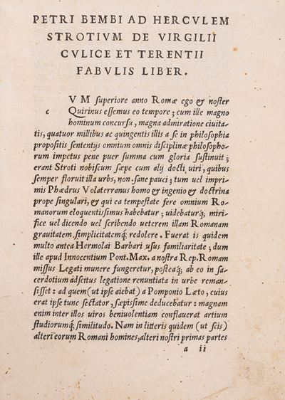 Ad Herculem Strotium De Virgilii Culice et Terentii Fabulis - De Aetna - De Imitatione, 1530