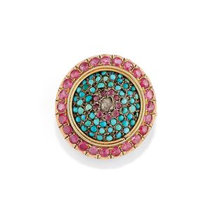 Spilla con pietre di colore